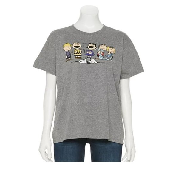 Juniors' Peanuts Gang Boyfriend Tee NWT XS NEW - Picture 1 of 5